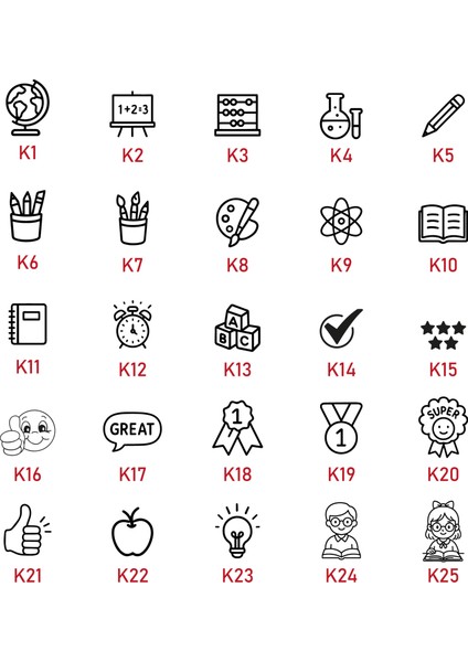 3'lü Öğretmen Kaşesi Seti - Kişiye Özel, Motive edici kaşe modelleri