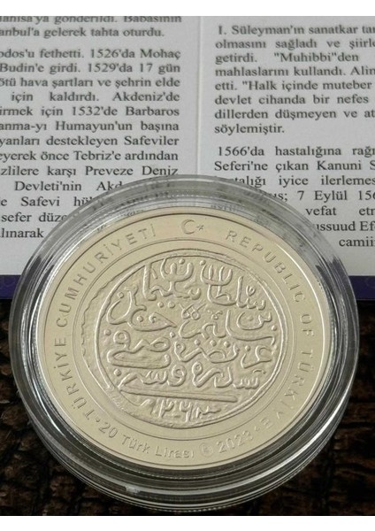 – I. Süleyman (Kanuni) 1520–1566 Osmanlı Padişahları Serisi No:10 Gümüş Hatıra Sikkesi fırsatları