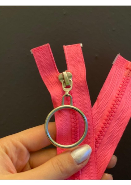 Neon Pembe Dişli Fermuar 46X3 cm modelleri