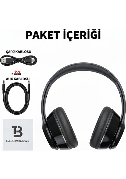 Kablosuz Bluetooth Kulaküstü Kulaklık – Mikrofonlu, Stereo Ses, Aux ve Hafıza Kartı Desteği Nova