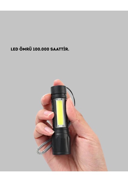 Ultra Dayanıklı 4 Mod Şarjlı Işıldak | Suya ve Darbeye Dayanıklı | 100.000 Saat LED Ömrü indirimleri