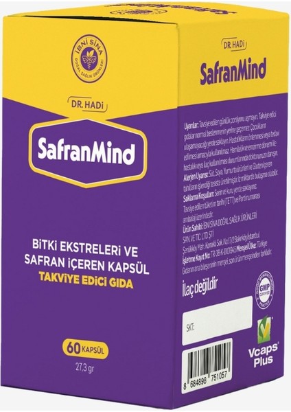 Dr. Hadi Safranmind 60 Kapsül fiyatları