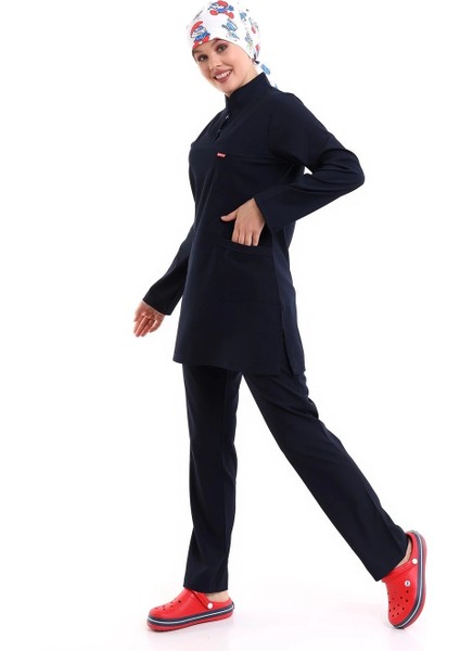 Soft Likralı Tesettür Forma Takım Iki Çıtçıt - 6402 Lacivert Soft fiyatları