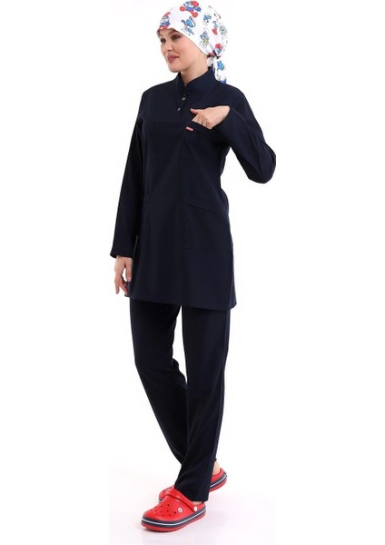 Soft Likralı Tesettür Forma Takım Iki Çıtçıt - 6402 Lacivert Soft indirimleri