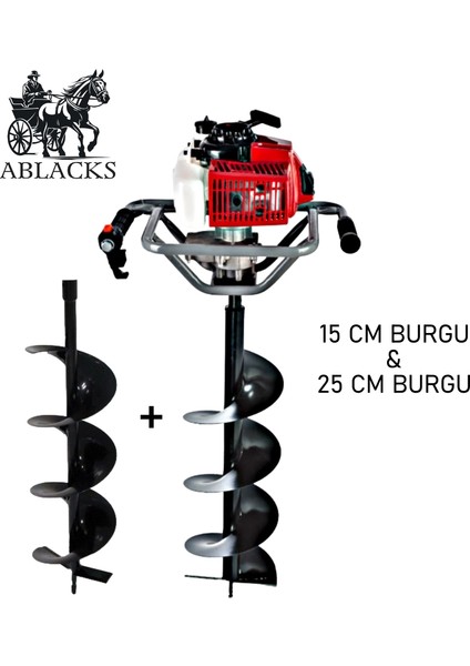 Toprak Burgu Makinesi 15 – 25 cm Çift Burgulu