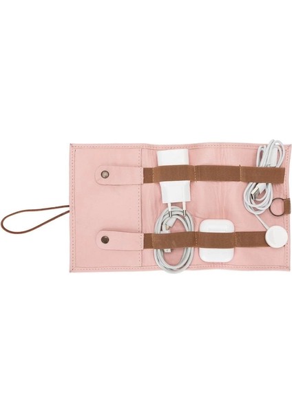 Deri Kablo Aksesuar Taşıma Çantası Nu2 Pembe indirimleri