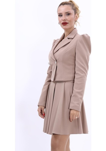 Erkek Yaka Drape Kollu Kısa Ceket-Taş modelleri