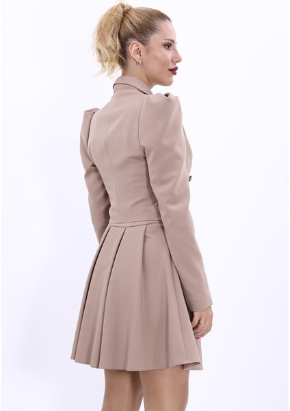 Erkek Yaka Drape Kollu Kısa Ceket-Taş fırsatları