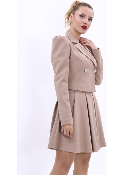 Erkek Yaka Drape Kollu Kısa Ceket-Taş indirimleri