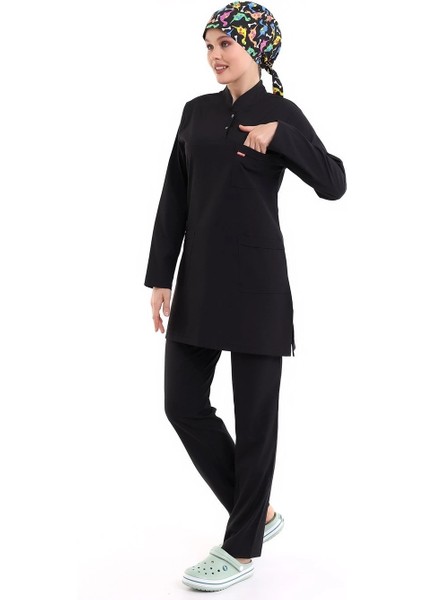 Soft Likralı Tesettür Forma Takım Iki Çıtçıt - 6403 Siyah Soft fiyatları