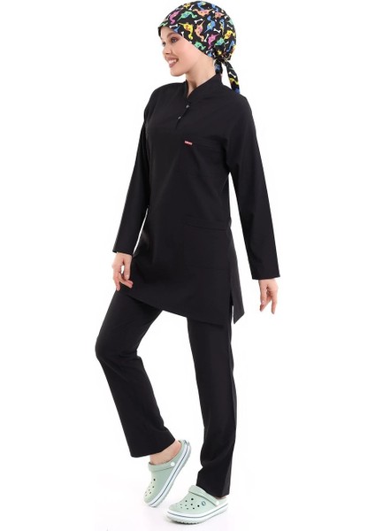 Soft Likralı Tesettür Forma Takım Iki Çıtçıt - 6403 Siyah Soft fırsatları