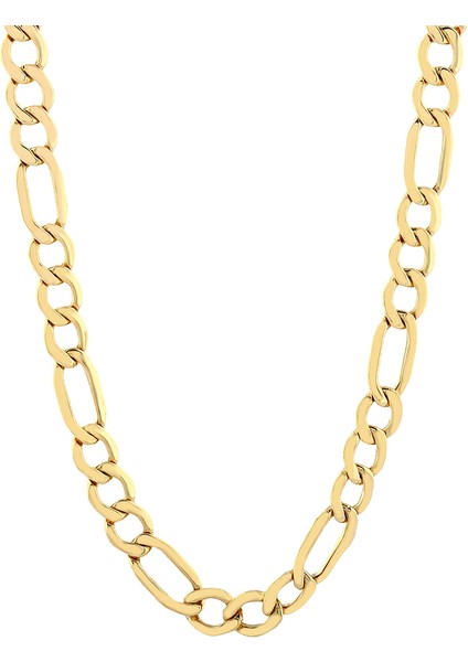 Agakulche Figaro Düz Altın Zincir