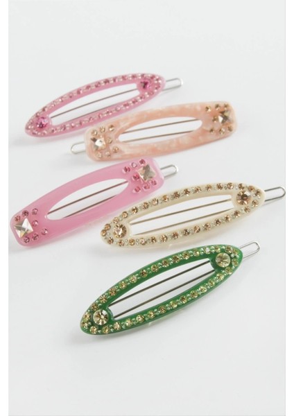 Karışık Taşlı Klipsli Toka