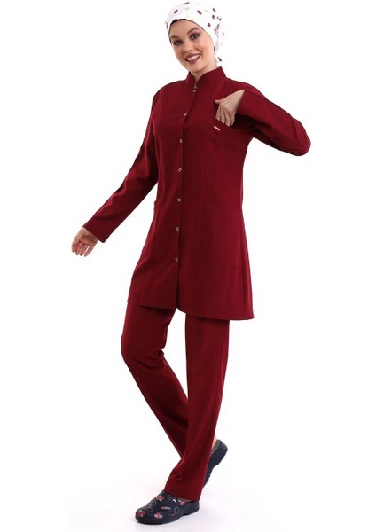 Tesettür Forma Takımı Full Çıtçıt - 5513 Bahar Bordo fırsatları