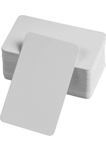 Boş Kelime Kartları 5x8 cm - 50 Adet Oval Kenarlı | Tabu & Not Kartları - Beyaz