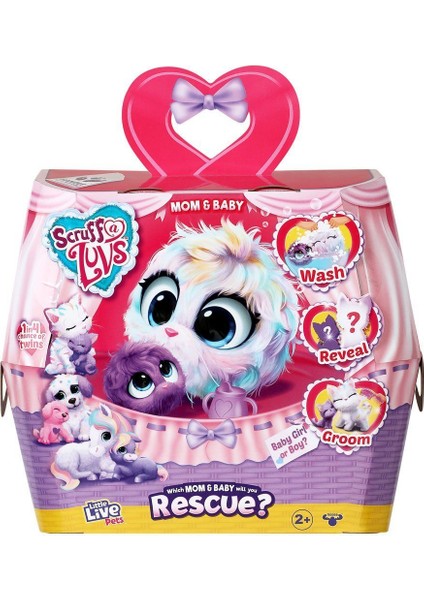 CRU09000 Scruff A Luvs Anne ve Yavrusu 30175 +3 Yaş Kız Erkek Çocuk Oyuncak Eğitici Oyuncaklar