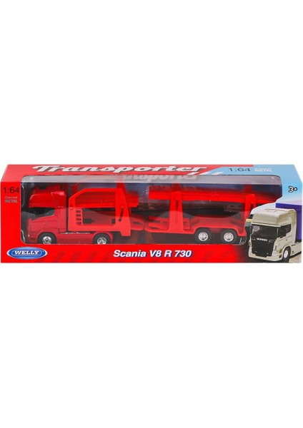 68023SS-F-GW Welly Taşıyıcı Scania R730 1:64 -Vardem Oyuncak Kız Erkek Çocuk Oyuncak Eğitici Oyuncak