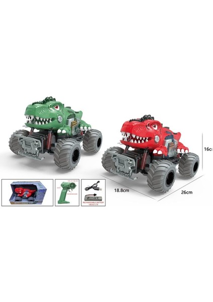 YD898-MT1892 Uzaktan Kumandalı Full Fonksiyon 2.4g Süspansiyonlu Dinozor Araba Kız Erkek Çocuk Oyunc