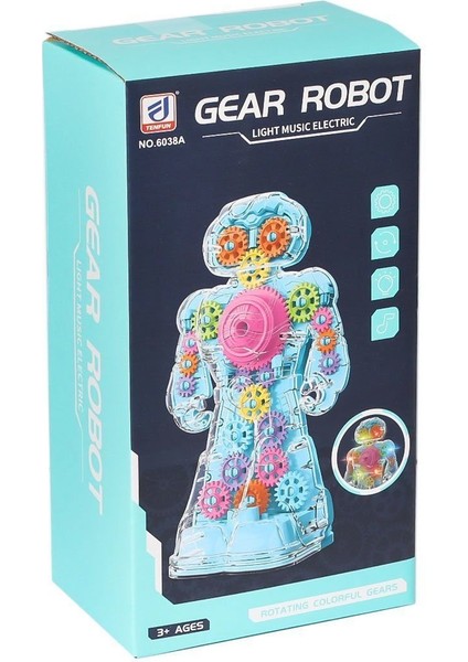 KZL-6038A Çarkları Dönen Robot Kız Erkek Çocuk Oyuncak Eğitici Oyuncaklar