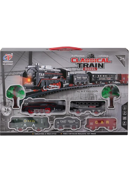 JHX6687 Sesli Işıklı Tren 26 Parça Kız Erkek Çocuk Oyuncak Eğitici Oyuncaklar