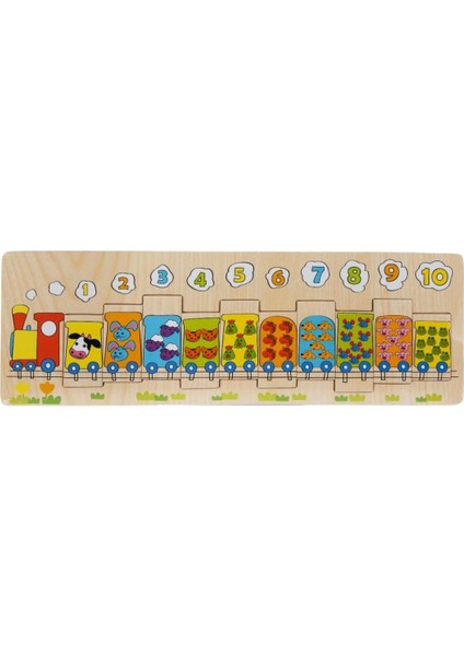 Tahta Bultak Numaralı Trenler 10 Parça Kız Erkek Çocuk Oyuncak Eğitici Oyuncaklar
