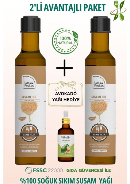 Yemeklik Susam Tohumu Yağı 250 ml 2'li