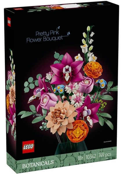 10342 LEGO Iconic Botanicals Pembe Çiçek Buketi 749 Parça +18 Yaş Kız Erkek Çocuk Oyuncak Eğitici Oy