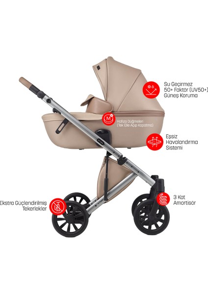 e/type - 2'si 1 Özel Seri Arada Bebek Arabası Seti - Art Smiley