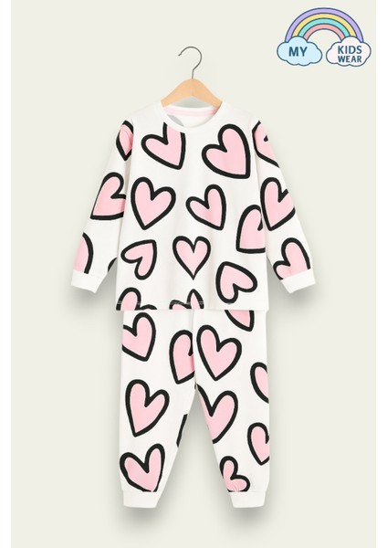 Çocuk Pamuklu Desenli Ikili Pijama Takımı 4-8 Yaş 12230