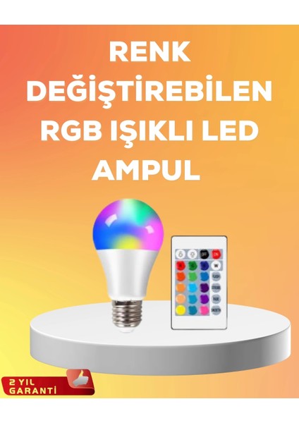 rgb uzaktan kumandalı led ampul 16 renk 2025 model orijinal