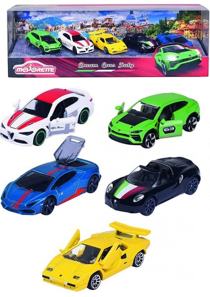 Majorette Dream Cars Italy 5'li Koleksiyon Paketi Kız Erkek Çocuk Oyuncak Eğitici Oyuncaklar