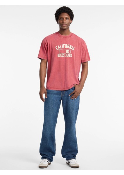 Jeans Erkek Kırmızı Oversize Fit T-Shirt M5YI52K8HM0-G585 fiyatları