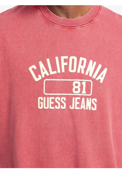 Jeans Erkek Kırmızı Oversize Fit T-Shirt M5YI52K8HM0-G585 fırsatları