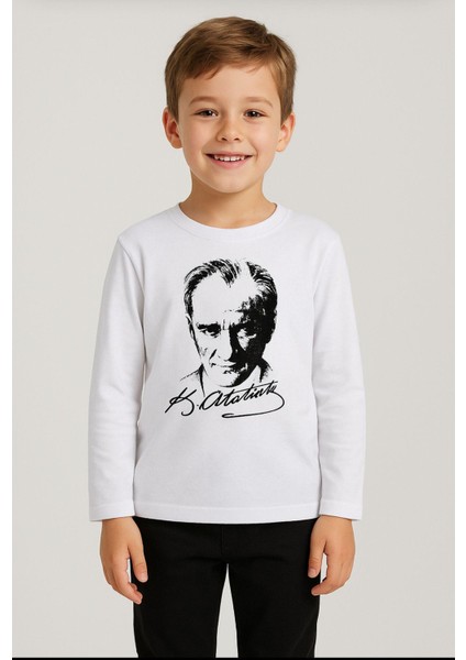 Gala Atatürk Baskılı Uzunkol Ünisex Çocuk Tişört fiyatları