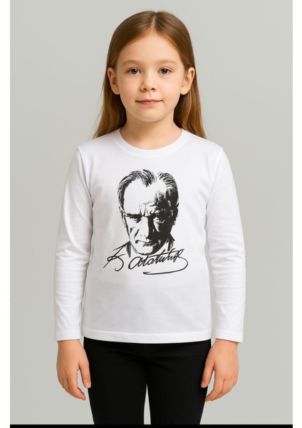 Gala Atatürk Baskılı Uzunkol Ünisex Çocuk Tişört fırsatları