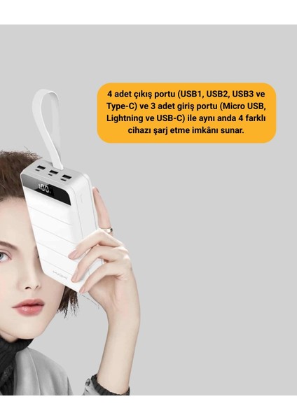 Buğz 4 Cihazı Aynı Anda Şarj Edebilen Güçlü Powerbank 50000 Mah fırsatları