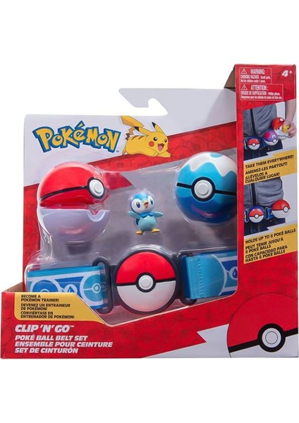 Pok 95283-U Pokemon Clip N Go Pokeball Kemer ve Figür Seti Seri 1 -Necotoys Kız Erkek Çocuk Oyuncak