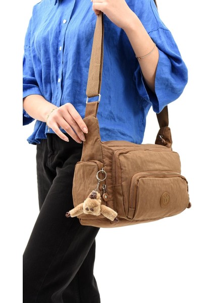 Çapraz Askılı Ultra Hafif Çok Cepli Omuz Çantası Klinkıl Kumaş