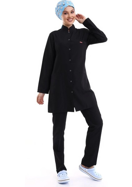 Tesettür Forma Takımı Full Çıtçıt - 5512 Bahar Siyah indirimleri