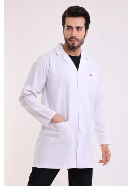 Doktor Öğretmen Erkek Önlük Ara Boy Ceket Yaka - 171 Beyaz indirimleri
