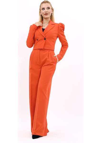 Gömlek Yaka Kısa Ceket & Erkek Yaka Drape Kollu Kısa Ceket-Turuncu fiyatları