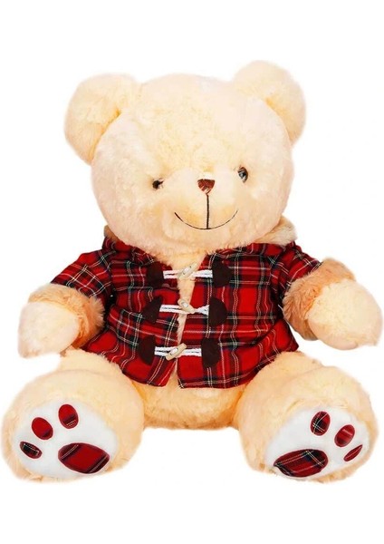 Buğz 1510 Ekose Elbiseli Peluş Ayı 45 cm -Sunman modelleri