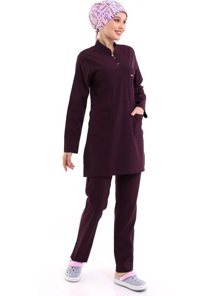 Soft Likralı Tesettür Forma Takım Iki Çıtçıt - 6409 Mürdüm Soft modelleri