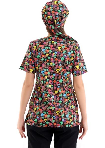 Zarf Yaka Desenli Üst - 9007 Kuru Kafa Renkli indirimleri