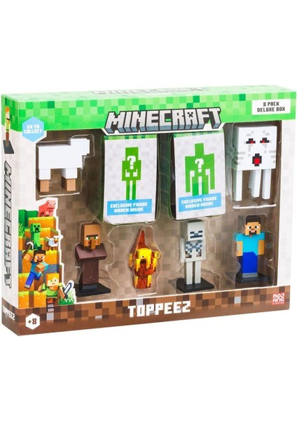 Pmı MC2070 Minecraft 3D Figür Toppeez 8li Delüks Set Kız Erkek Çocuk Oyuncak Eğitici Oyuncaklar