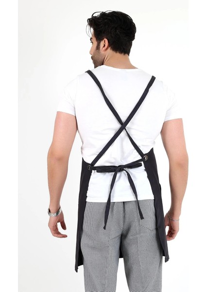 Barista Askılı Önlük Kanguru Cepli - Füme fiyatları