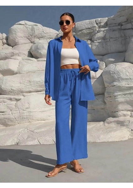 Rengastyle Kadın Önü Açık Ceket ve Pantolon Dokuma Kumaş Ikili Takım fırsatları