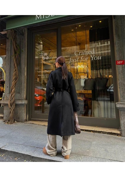 Zarif Resmi Nostaljik Çift Düğmeli Trençkot fiyatları