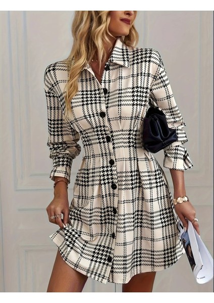 Kadın Yakalı Önü Düğmeli Modal Kumaş Mini Elbise fiyatları