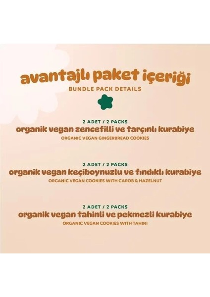 Buğz Humm Organik Kurabiye 6'lı Set (Keçiboynuzlu ve Fındıklı & Zencefilli ve Tarçınlı & Tahinli ve Pekmezli) fırsatları